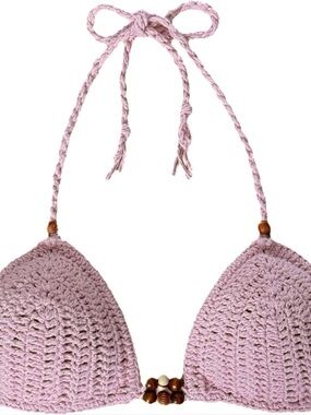 Beautiful Handmade Pink Crochet Top with Bead Accents